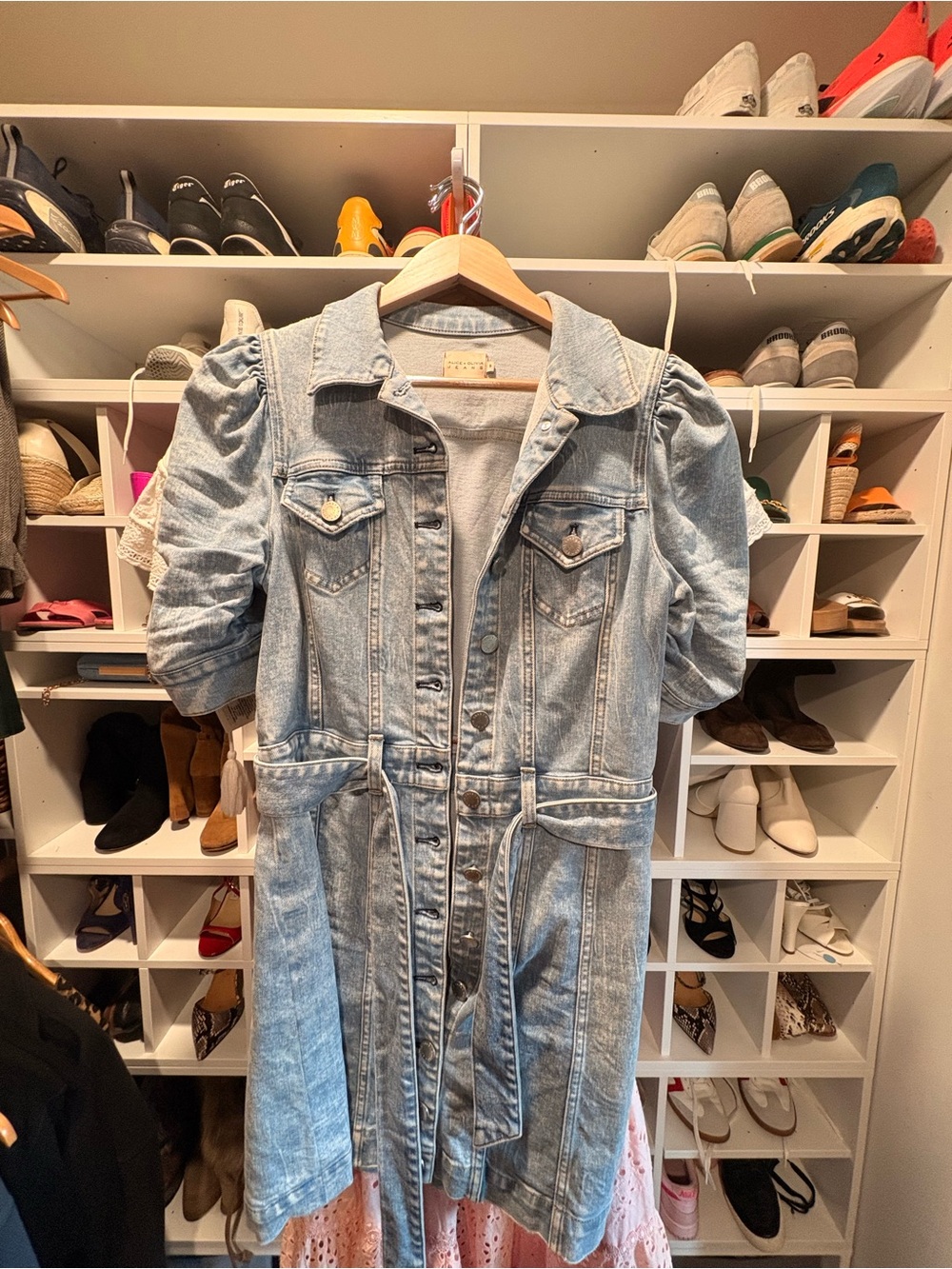 Alice + Olivia Light Blue Denim Jacket Dress